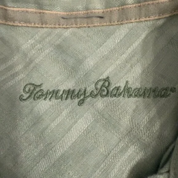 Tommy Bahama 100% Linen Green Short Sleeve Shirt – Size XL - Picture 5 of 13